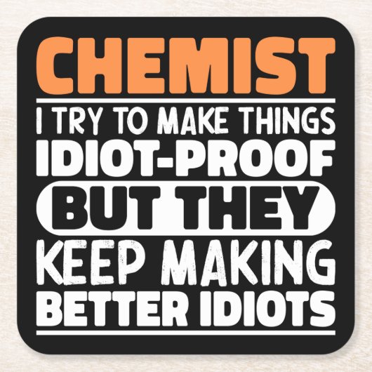 Scheikundige Ik probeer dingen grappig te maken Sc Kartonnen Onderzetters (Voorkant)