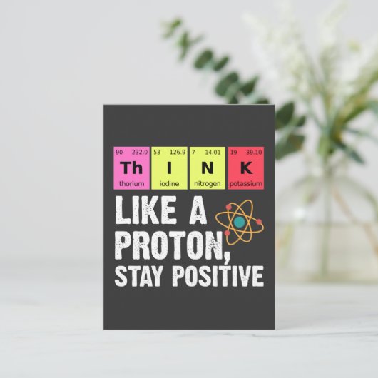 scheikundige natuurkundigen leraar student proton  briefkaart (Staand voorkant)