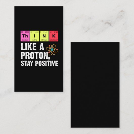 scheikundige natuurkundigen leraar student proton  visitekaartje (Voorkant / Achterkant)