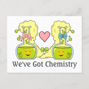 Scheikundige Pun We Hebben Chemie Bekerglazen Feestdagenkaart