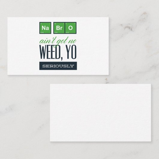 Scheikundige weed yo visitekaartje (Voorkant / Achterkant)