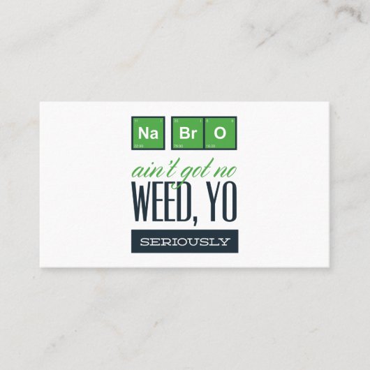 Scheikundige weed yo visitekaartje (Voorkant)