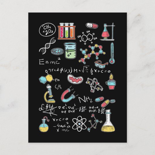 scheikundige wiskundige scheikundige natuurkundige briefkaart (Voorkant)