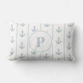Schel anchor en touw strepen | Monogram Kussen (Voorkant)