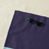 Schel anchor marineblauw rood wit strandlaken (In situ)