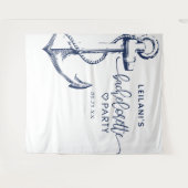 Schel anchor vrijgezellenfeest wit wandkleed (Voorkant (horizontaal))