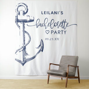 Schel anchor vrijgezellenfeest wit wandkleed