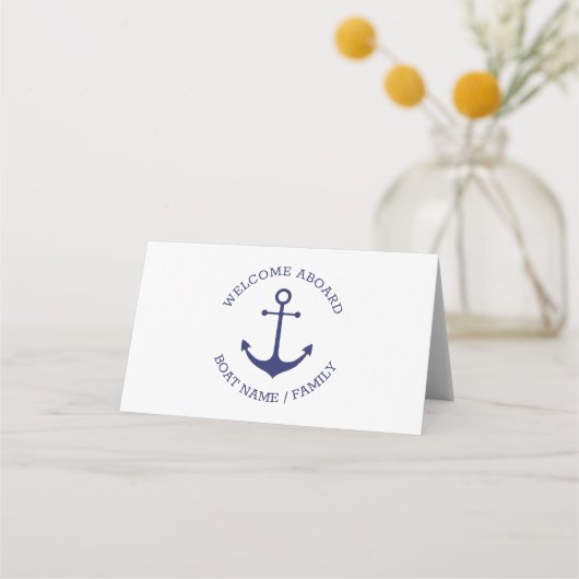 Schelanker anker marine Aangepaste naam Welkom aan Plaatskaartje (Voorkant)