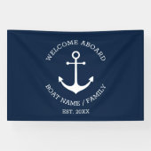 Schelanker anker marine Welkom aan boord Aangepast Spandoek (Horizontaal)