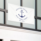 Schelanker Welkom Aboard Aangepaste bootnaam Spandoek (Buitenkant Gebouw)