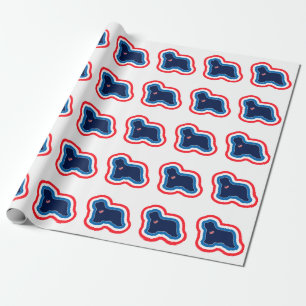 Schelcollie sterren rood wit en blauw 4 juli cadeaupapier