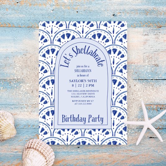 Schellabraat Scallop Sea Shells Strand Verjaardag Kaart