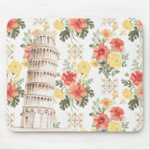 Schelleaning Toren Geel Oranje Bloemen Muismat