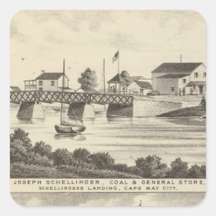 Schellinger Store and Ocean House Vierkante Sticker