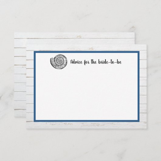 Schelp | Beach Weddenschap Advieskaart (Voorkant / Achterkant)