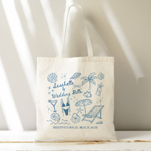 Schelp bruidsmeisjes cadeaus op maat tote bag