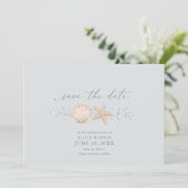 Schelp Bruiloft Bellen Foto Bewaar de Datum Save The Date (Staand voorkant)