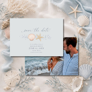 Schelp Bruiloft Bellen Foto Bewaar de Datum Save The Date
