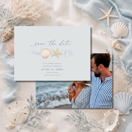 Schelp Bruiloft Bellen Foto Bewaar de Datum Save The Date