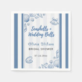 Schelp Bruiloft Feest Blauw Nautilus Aangepast Servet (Voorkant)
