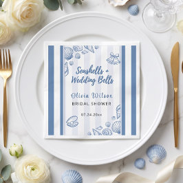 Schelp Bruiloft Feest Blauw Nautilus Aangepast Servet