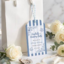 Schelp Bruiloft Feest Blauwe Zeevaart Maatwerk Cadeaulabel