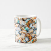 Schelp collage iriserende zee kust chic koffiemok (Voorkant rechts)