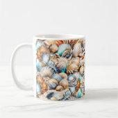 Schelp collage iriserende zee kust chic koffiemok (Links)