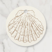 Schelp Elegante Baby Shower Bedankjes Labels (Achterkant)