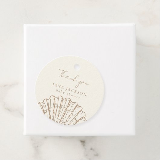 Schelp Elegante Baby Shower Bedankjes Labels (In situ)