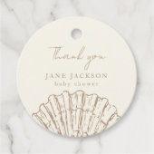 Schelp Elegante Baby Shower Bedankjes Labels (Voorkant)