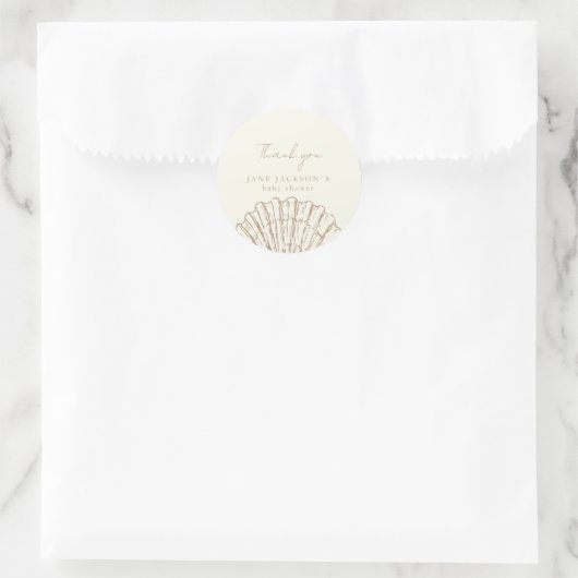 Schelp Elegante Baby Shower Ronde Sticker (Tas)