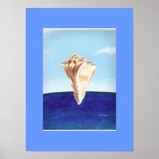 Schelp en oceaan schilderij, posters (Voorkant)