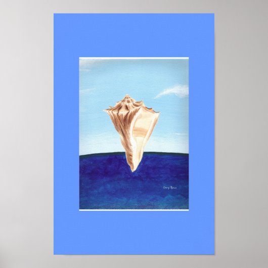 Schelp en oceaan schilderij, posters (Voorkant)