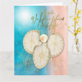 Schelp engel strand gevouwen wenskaart kaart (Gele Bloem)