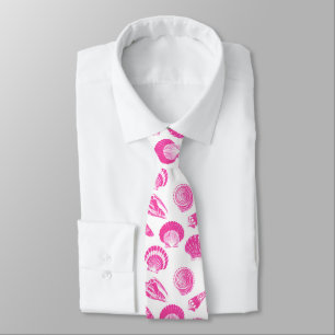 Schelp - Fuchsia roze en wit Stropdas