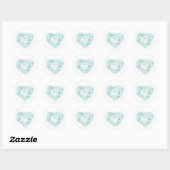 Schelp hart kunst bedankt strand aqua bruiloft  ronde sticker (Vel)