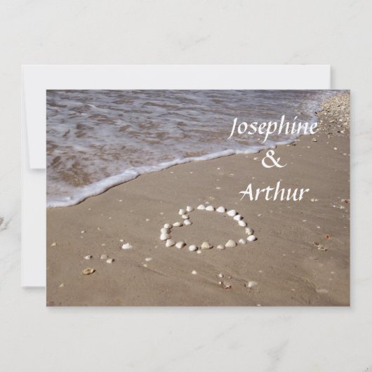 Schelp Hart op het Zand -horizontaal Kaart (Voorkant)