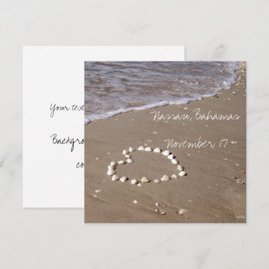 Schelp Hart op het zandstrand (Voorkant / Achterkant)