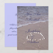 Schelp Hart op het Zandstrand Kaart (Voorkant / Achterkant)