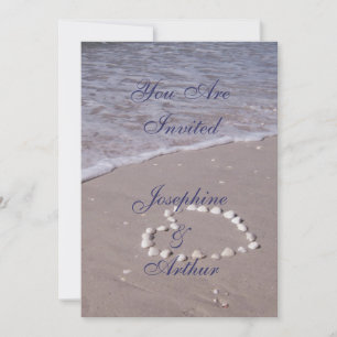 Schelp Hart op het Zandstrand Kaart