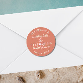 Schelp Huwelijksbellen Terracotta Bruidsfeest Ronde Sticker