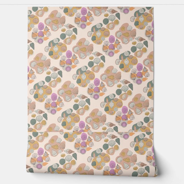 Schelp. Kleurenvlekken Behang (Afrollen)