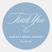 Schelp Kust Bruidsdouche Bedankje Favor Ronde Sticker (Voorkant)