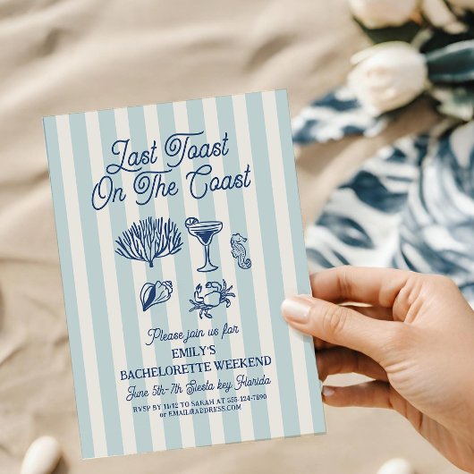 Schelp Laatste toast kust Bachelorette Weekend Kaart