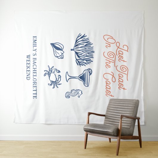 Schelp Laatste toast kust vrijgezellenfeest Weeken Wandkleed (In Situ (horizontaal))