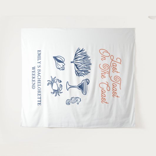 Schelp Laatste toast kust vrijgezellenfeest Weeken Wandkleed (Voorkant (horizontaal))