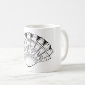 Schelp Minimaal Zwart en Wit Koffiemok (Voorkant rechts)