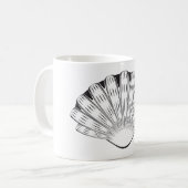 Schelp Minimaal Zwart en Wit Koffiemok (Voorkant links)