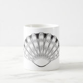 Schelp Minimaal Zwart en Wit Koffiemok (Center)